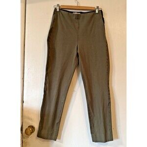 Everlane The Side Zip Stretch Cotton Work Pant in Green Casual Everyday | Sz 6